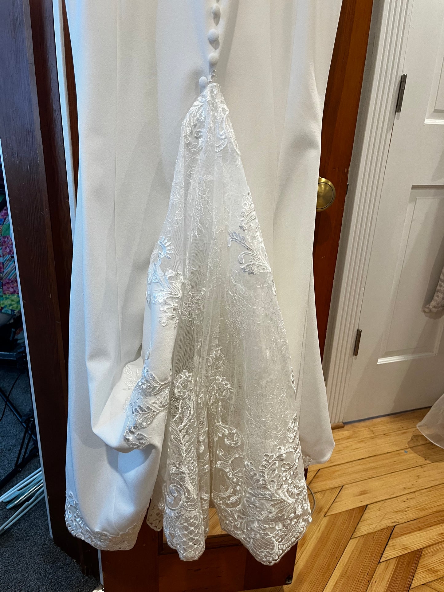 Azazie crepe fit to flare size 4 #06