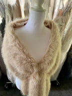 Faux fur champagne shawl #08