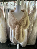 Faux fur champagne shawl #08