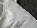 Strapless ivory satin with pleated skirt wedding dress #09