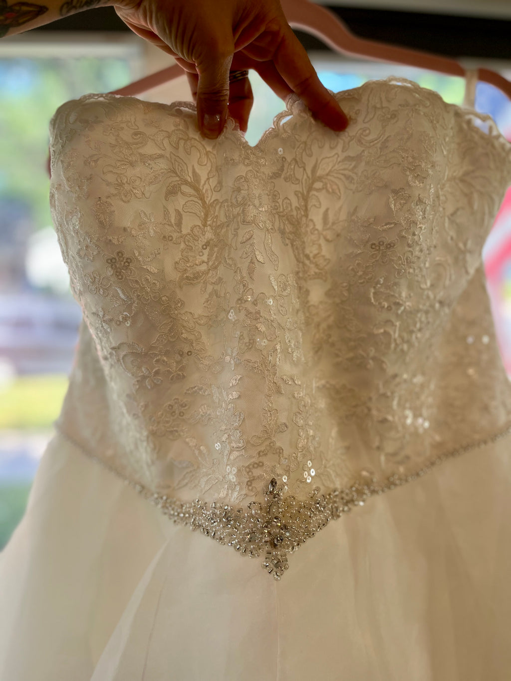 Romantic Strapless Ballgown Wedding Dress – Size 18W #25