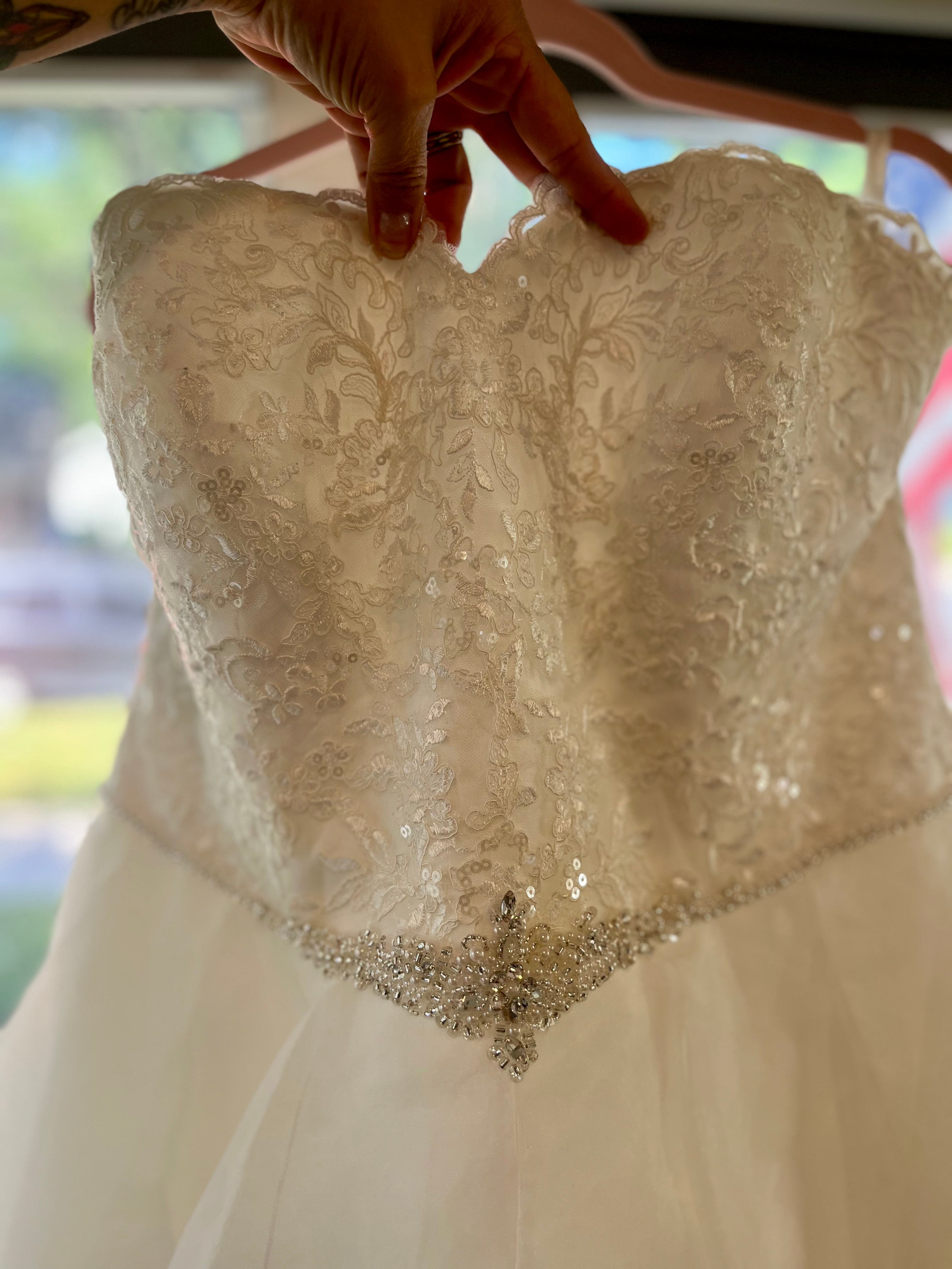 Romantic Strapless Ballgown Wedding Dress – Size 18W #25