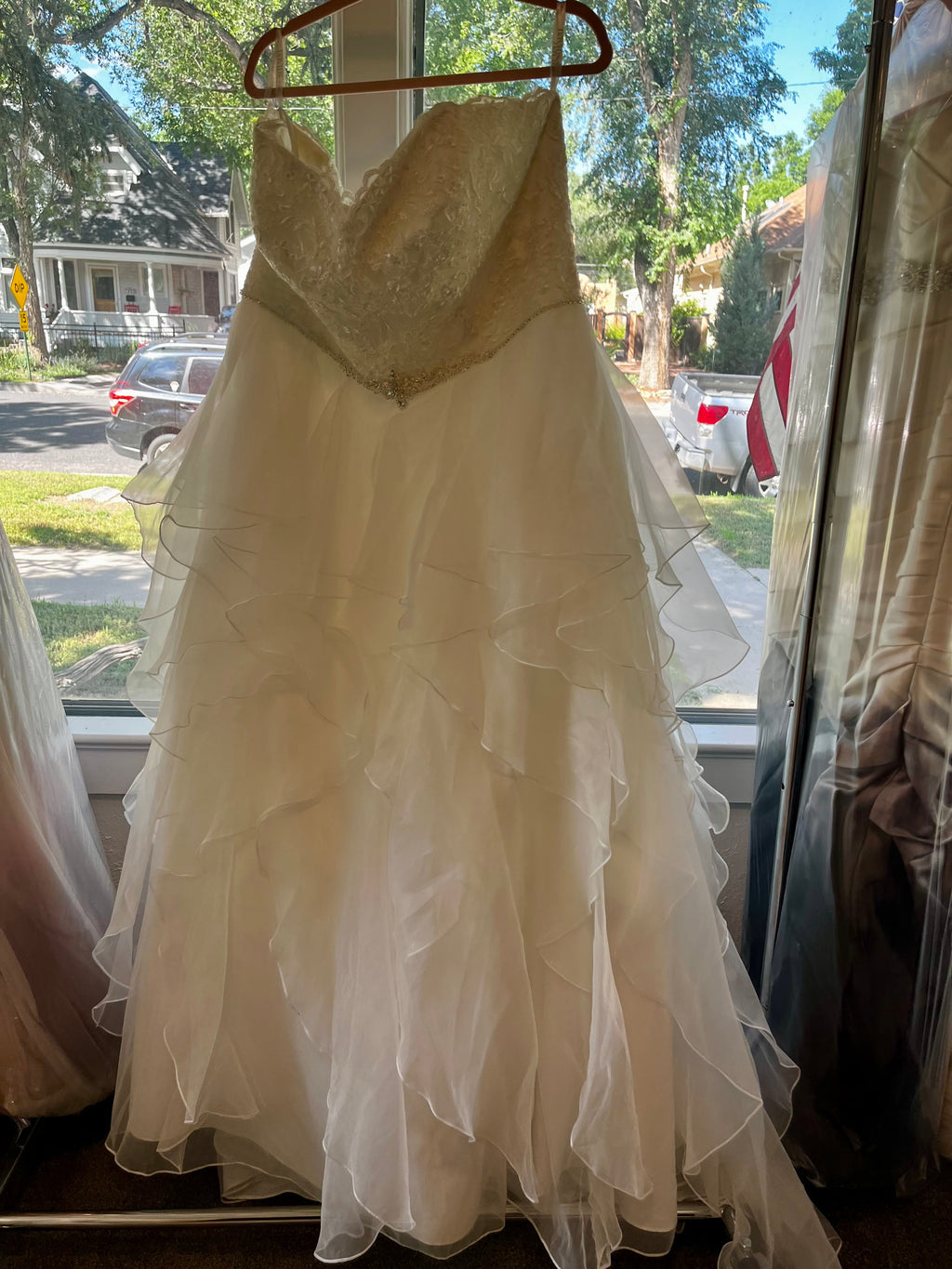 Romantic Strapless Ballgown Wedding Dress – Size 18W #25
