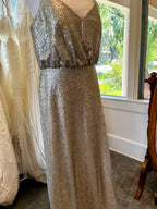 Silver sequined dress size 12