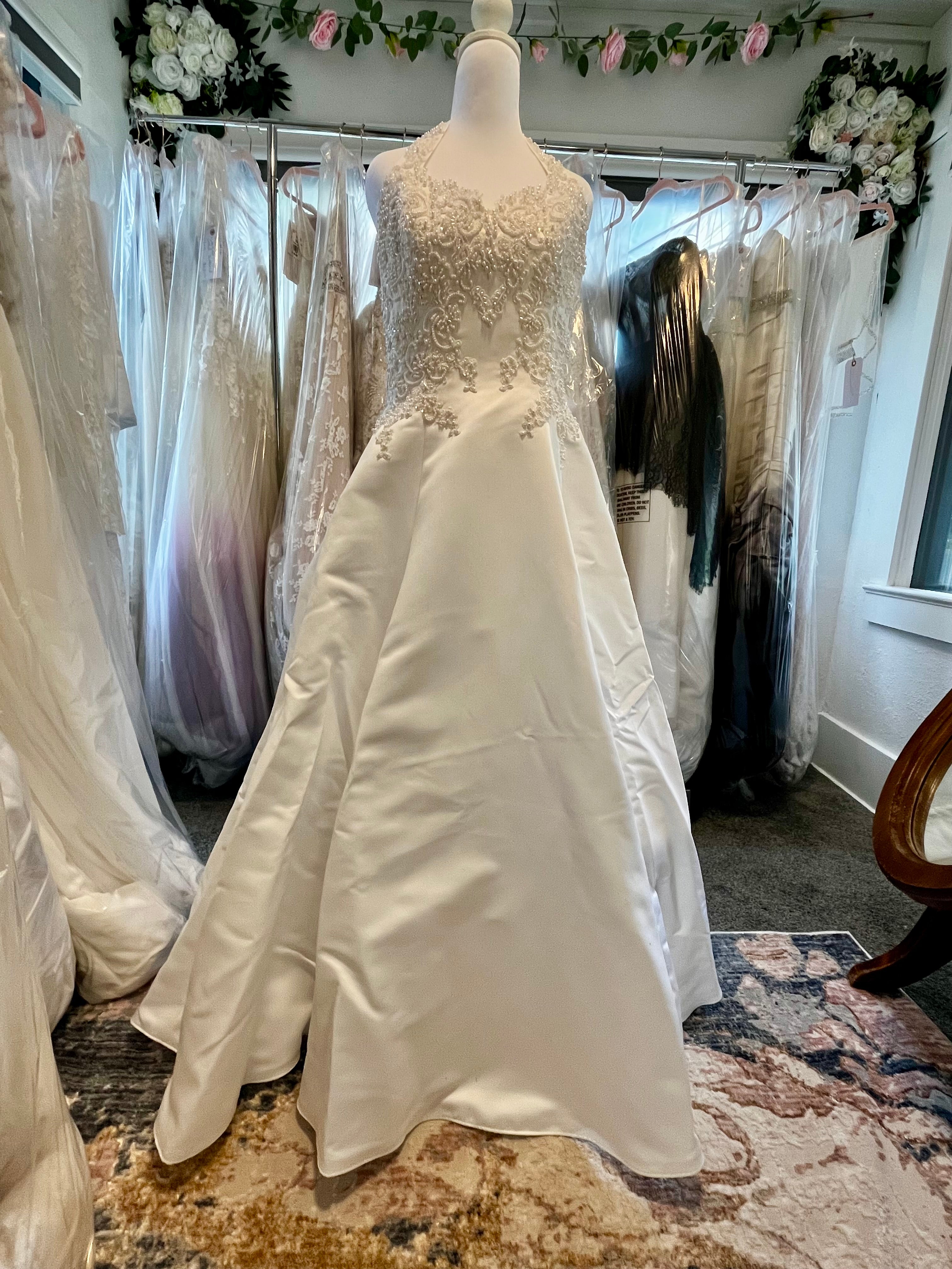 Halter A Line wedding dress size 8 #27
