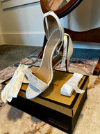 Open toed satin heels size 9.5 NWT AC#5