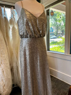Silver sequined dress size 12