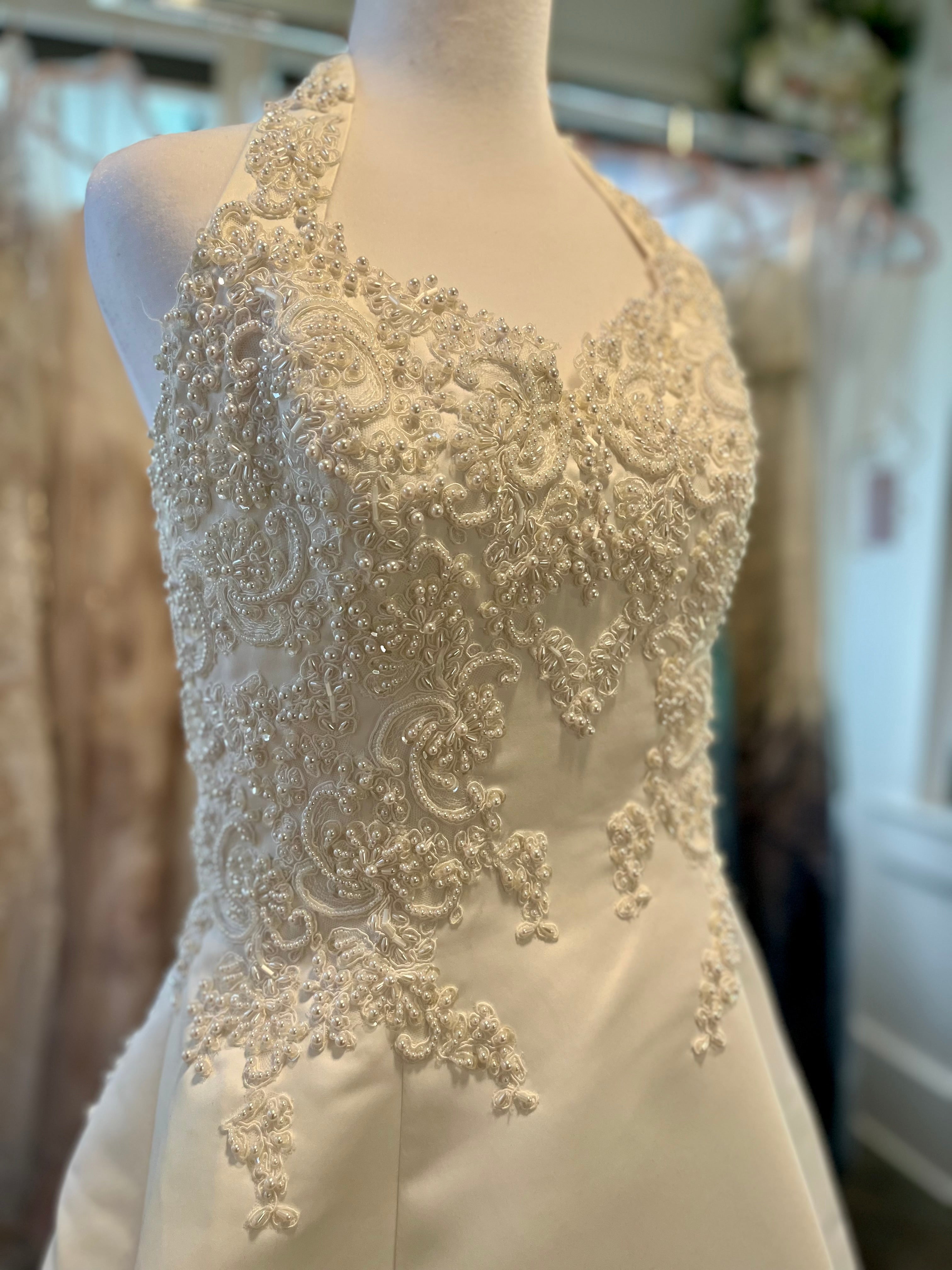 Halter A Line wedding dress size 8 #27