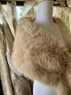 Faux fur champagne shawl #08